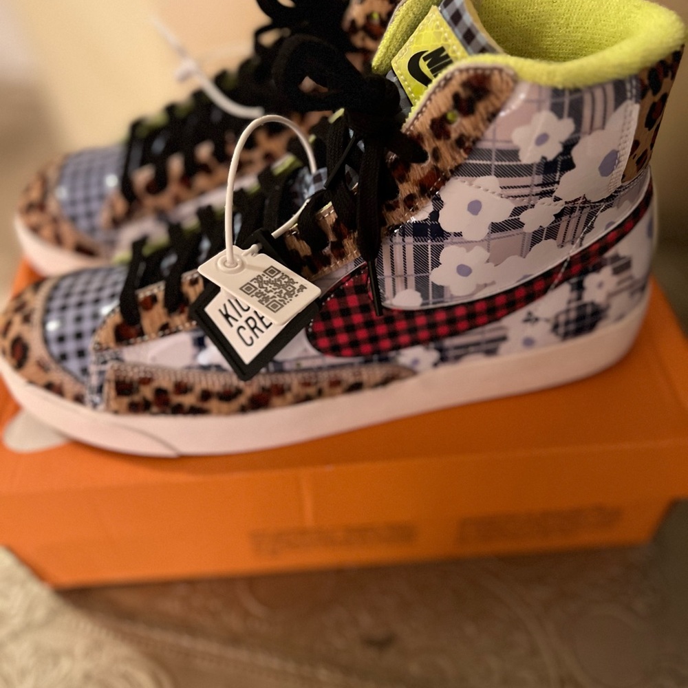 New! Blazer Mid Gel Wid Print - Flower Flannel-CJ4239-981 Men’s US 9.5
